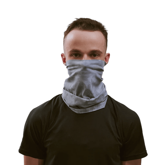 VÅGA Jersey Lightweight Neck Gaiter - Dark Grey / Light Grey - Interval Running