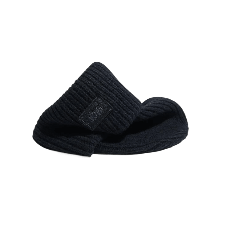 VÅGA Lambswool Chunky Beanie – Storm Black - Interval Running