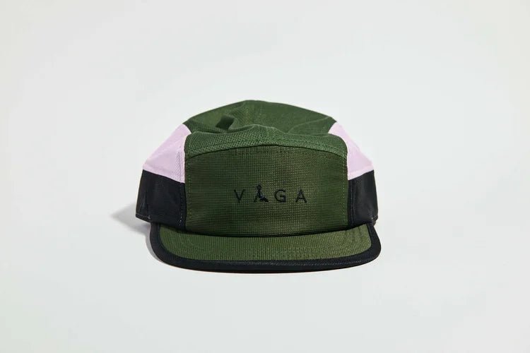 VÅGA Club Cap - Utility Green / Black / Light Pink - Interval Running