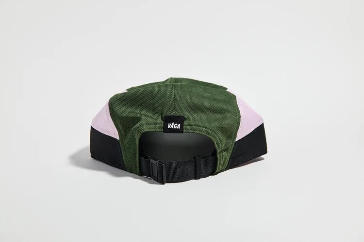 VÅGA Club Cap - Utility Green / Black / Light Pink - Interval Running