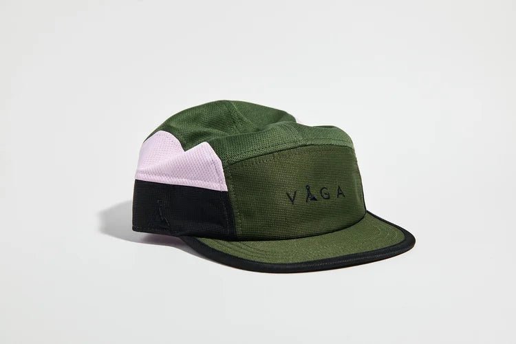 VÅGA Club Cap - Utility Green / Black / Light Pink - Interval Running