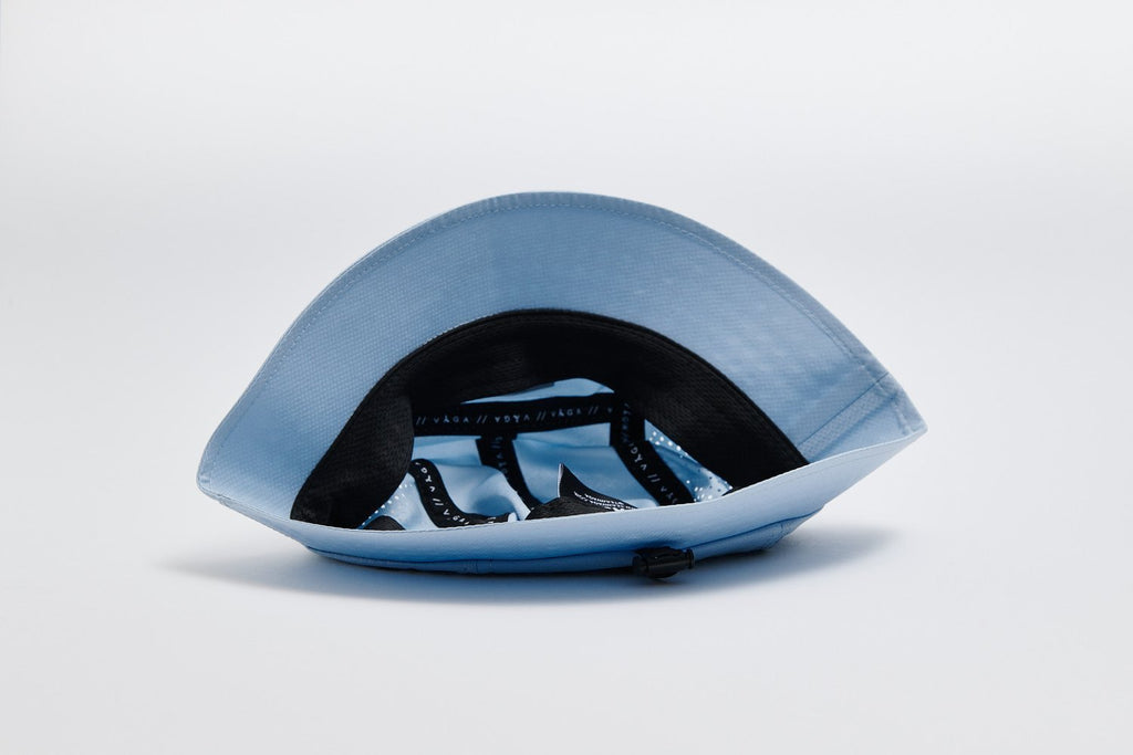 VAGA Feather Bucket Hat – Pastel Blue / Black - Interval Running