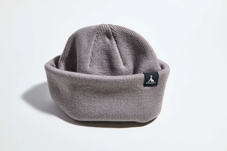 VÅGA Fine Rib Beanie - Dark Taupe - Interval Running