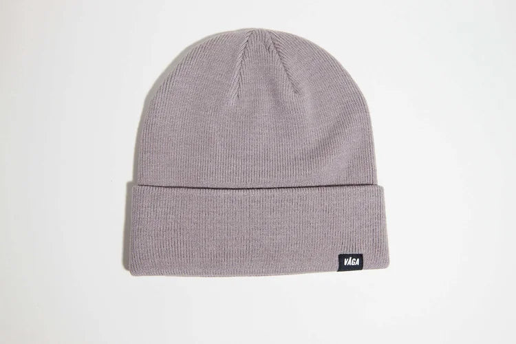 VÅGA Fine Rib Beanie - Dark Taupe - Interval Running