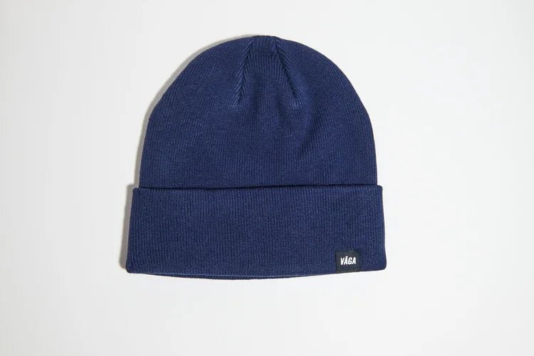 VÅGA Fine Rib Beanie - Navy Blue - Interval Running