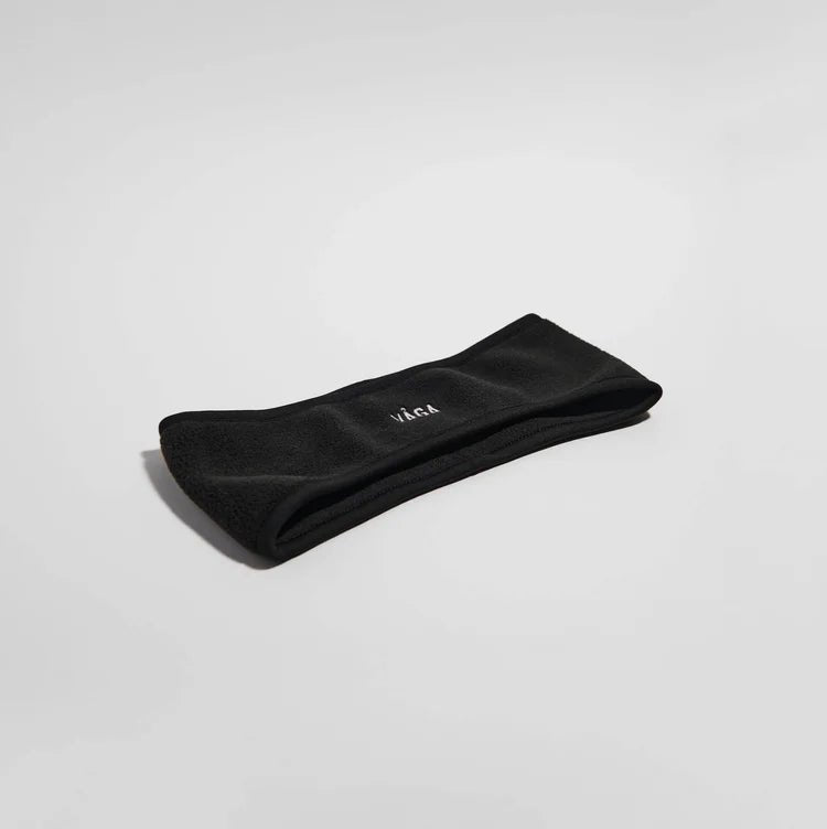 VÅGA Fleece Headband - Black - Interval Running