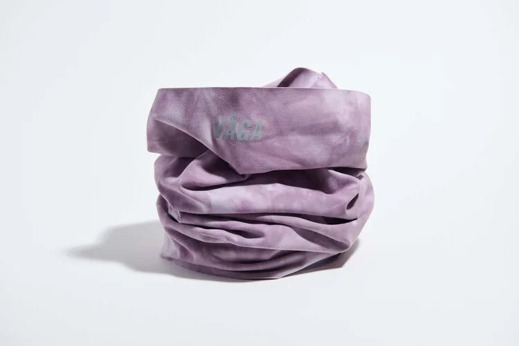 VÅGA Jersey Lightweight Neck Gaiter - Purple / Pink / Off White - Interval Running