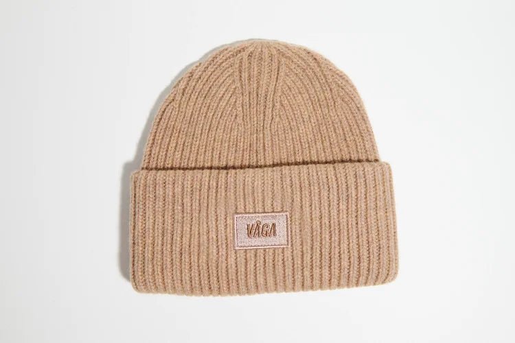 VÅGA Lambswool Chunky Beanie - Duskbrown - Interval Running