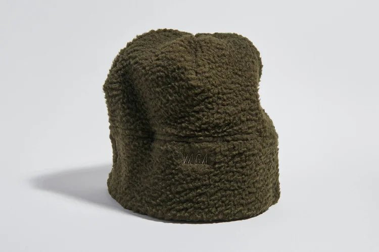 VÅGA Teddy Fleece Beanie - Utility Green - Interval Running